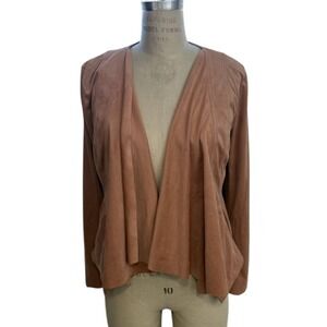 Hutch Faux Suede Draped Front Cardigan Jacket Size S Pockets Anthropologie